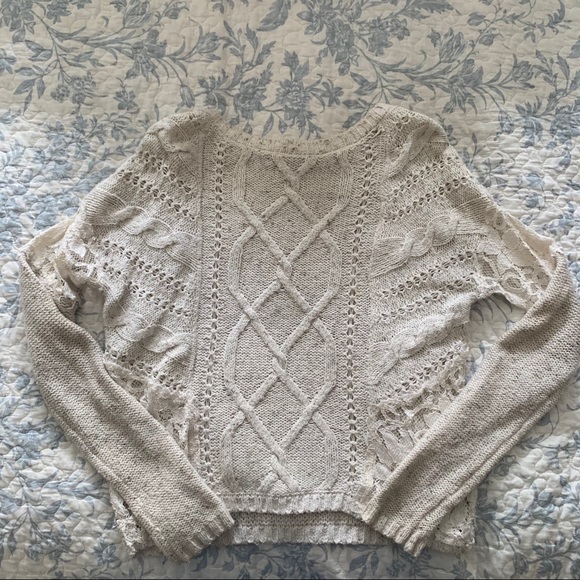 Hollister Cable Knit Sweater with Lace Details - Picture 2 of 4